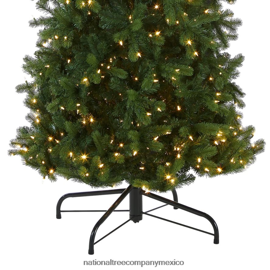 árboles | mx National Tree Company árbol de Navidad artificial gigante preiluminado, delgado, inclinado hacia abajo, verde, abeto douglas, luces LED de dos colores, incluye conector de alimentación y 