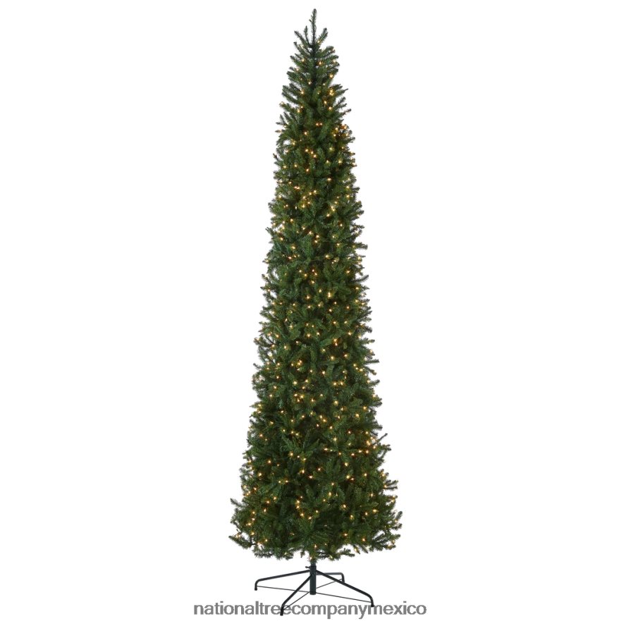 árboles | mx National Tree Company árbol de Navidad delgado artificial preiluminado, verde, abeto Kingswood, luces blancas, incluye soporte, 10 pies 8JB84J34