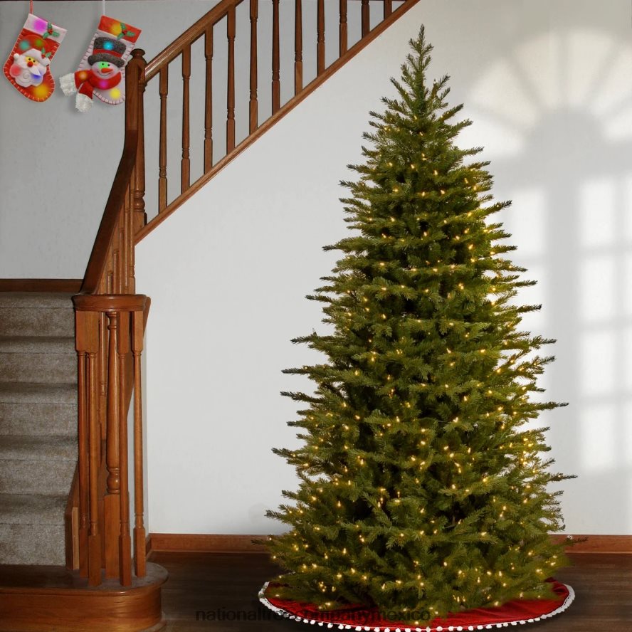 árboles | mx National Tree Company árbol de Navidad artificial delgado preiluminado 'feel real', verde, abeto nórdico, luces blancas, incluye soporte, 6,5 pies 8JB84J122