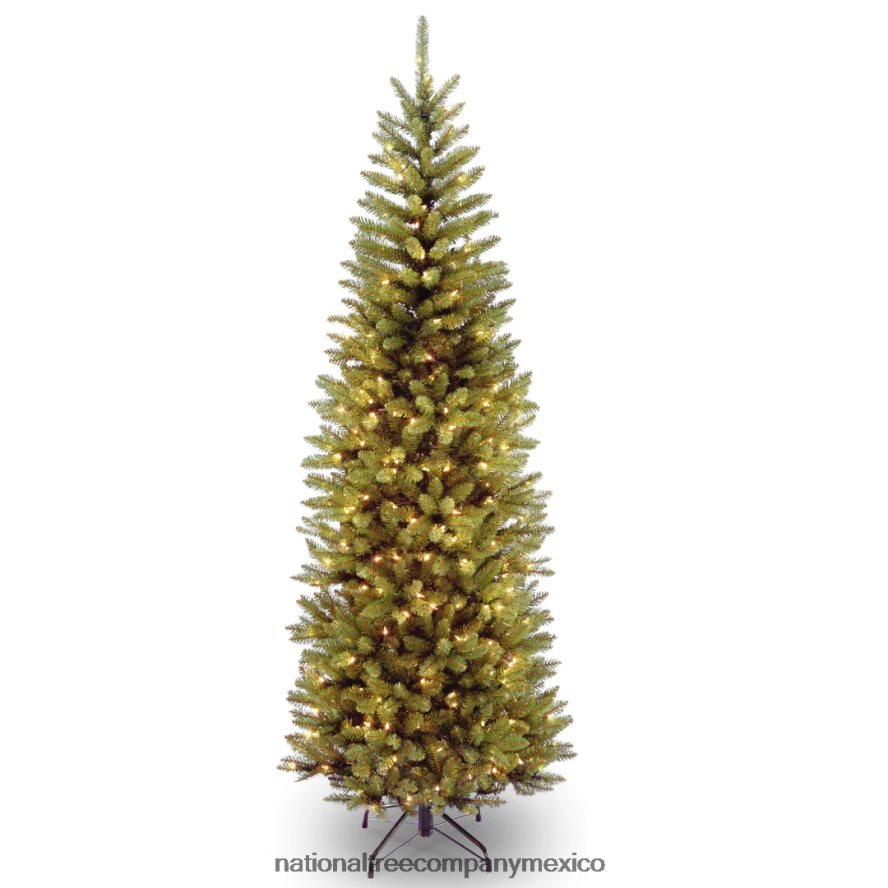 árboles | mx National Tree Company árbol de Navidad artificial delgado preiluminado, verde, abeto Kingswood, luces claras, incluye soporte, 6.5 pies 8JB84J69
