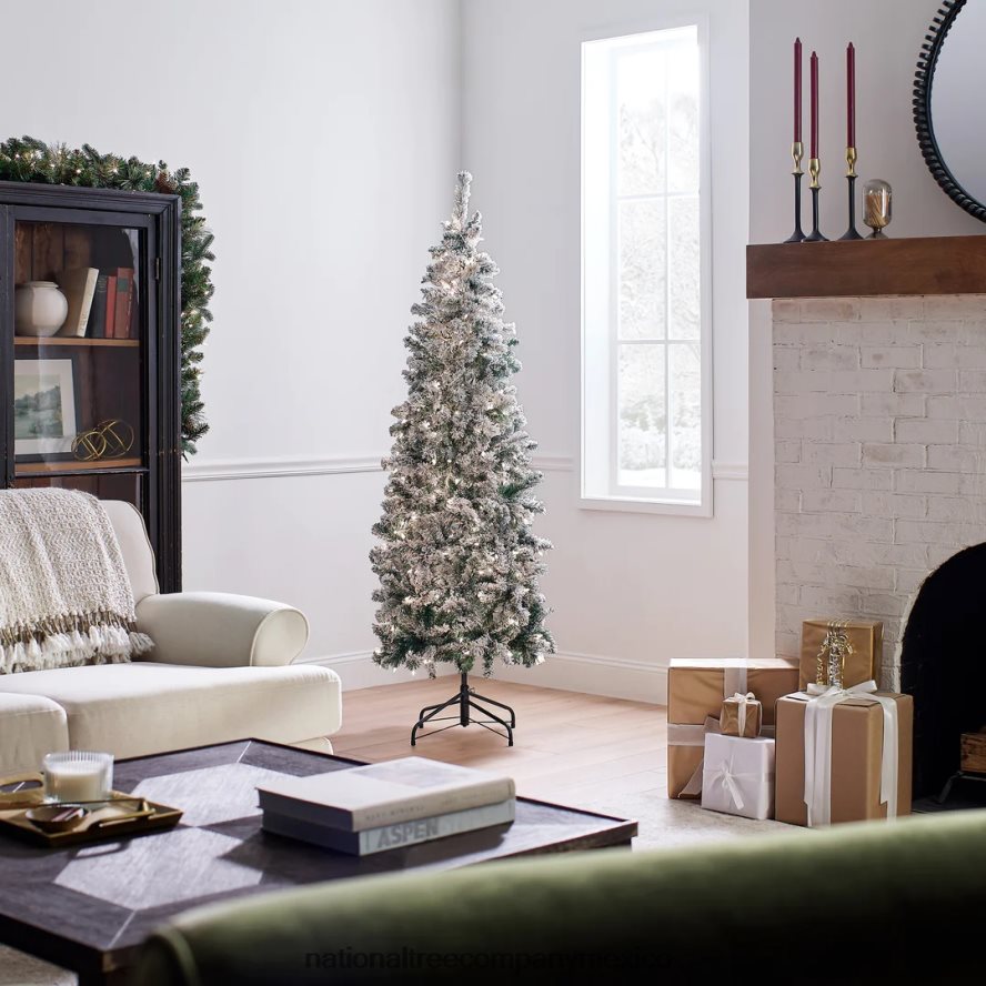 árboles | mx National Tree Company Árbol de Navidad mediano de acacia preiluminado de primeras tradiciones, luces incandescentes transparentes, enchufable, 6 pies 8JB84J41