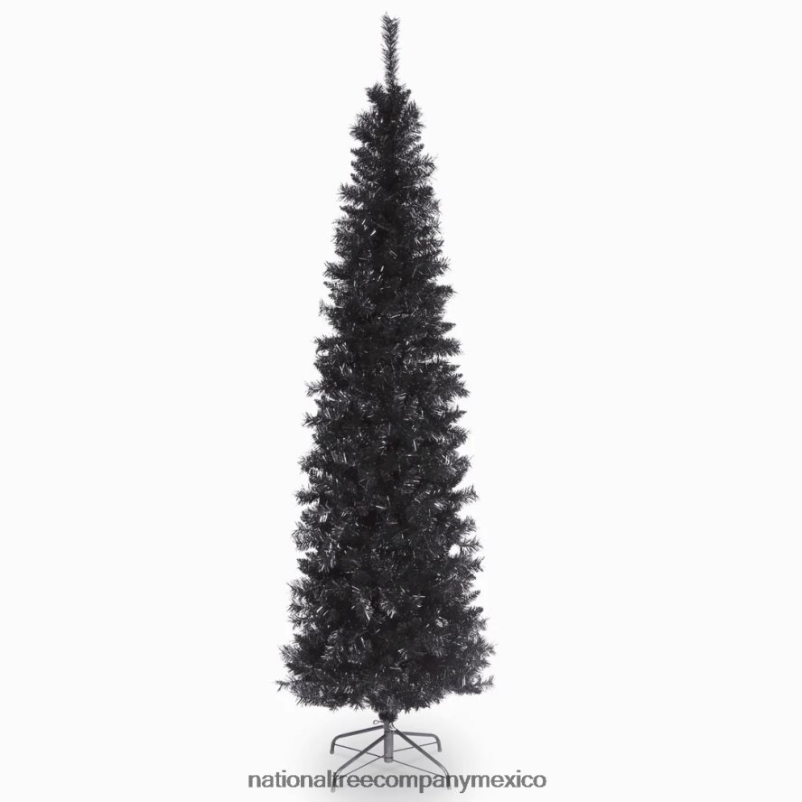 árboles | mx National Tree Company árbol de navidad artificial, oropel negro, incluye soporte, 6 pies 8JB84J143