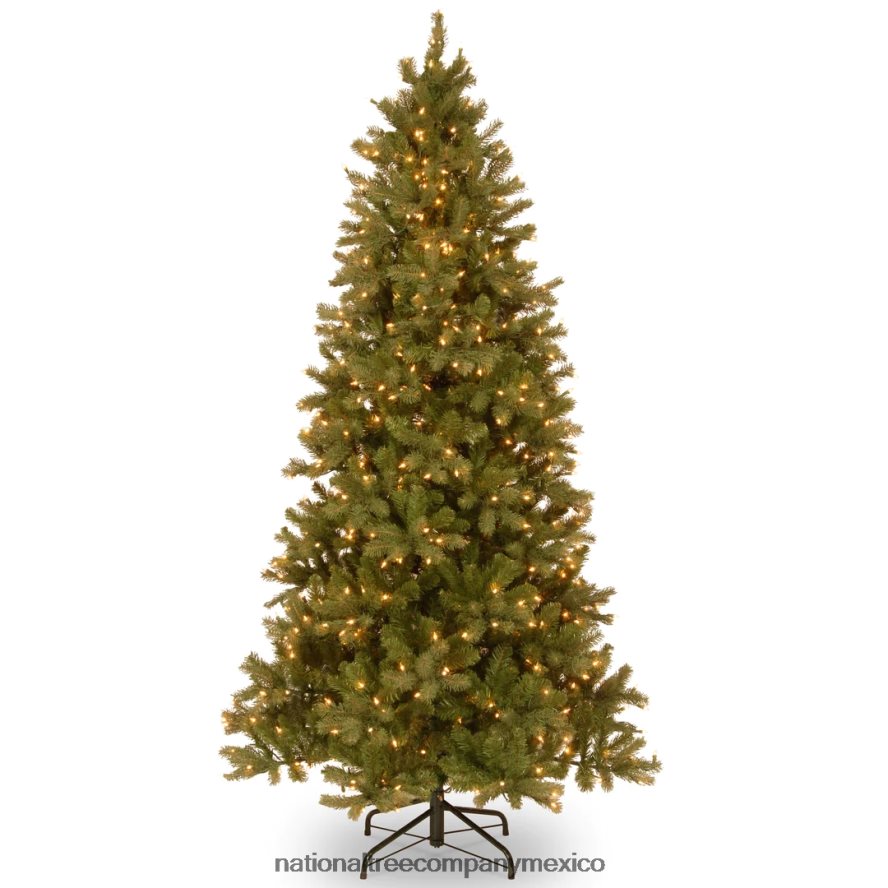 árboles | mx National Tree Company guirnalda navideña artificial preiluminada 'feel real', verde, pino liberty, luces blancas, decorada con piñas, ramas esmeriladas, enchufable, colección navideña, 7,