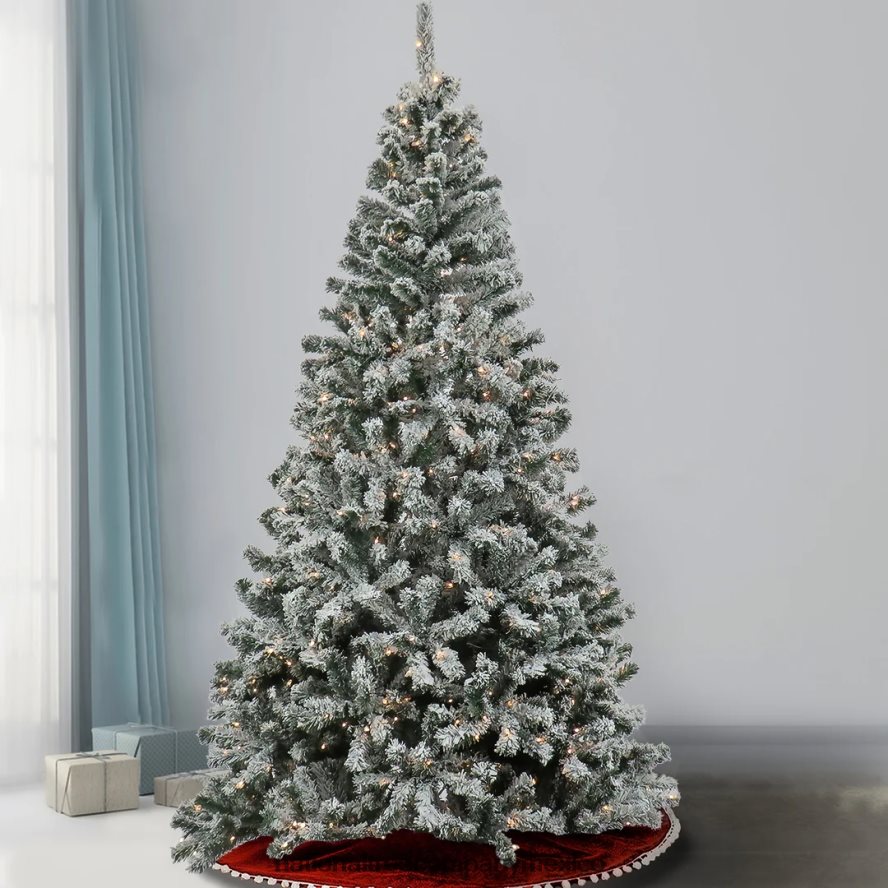 árboles | mx National Tree Company Árbol con bisagras de abeto Bonnyville esmerilado artificial preiluminado de 7,5 pies, 700 luces claras - ul 8JB84J90