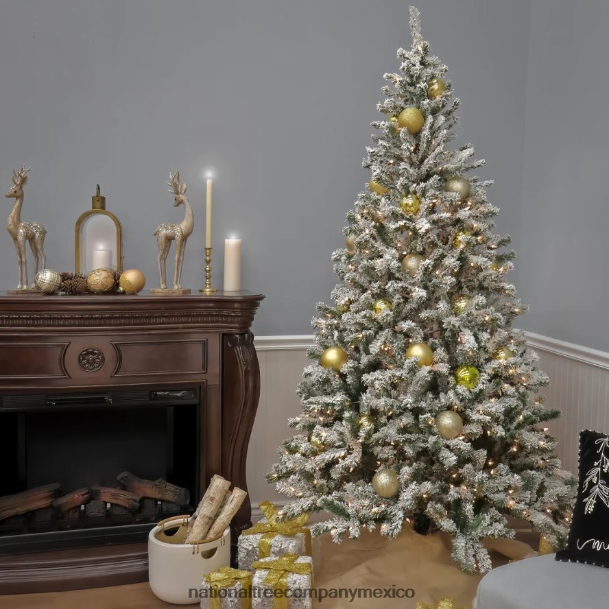 árboles | mx National Tree Company Árbol con bisagras de abeto Bonnyville esmerilado artificial preiluminado de 7,5 pies, 700 luces claras - ul 8JB84J90