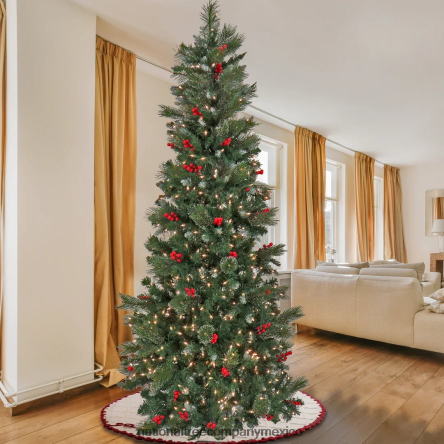 árboles | mx National Tree Company Árbol con bisagras de lápiz de alondra artificial preiluminado de 9 pies, 900 luces claras - ul 8JB84J201