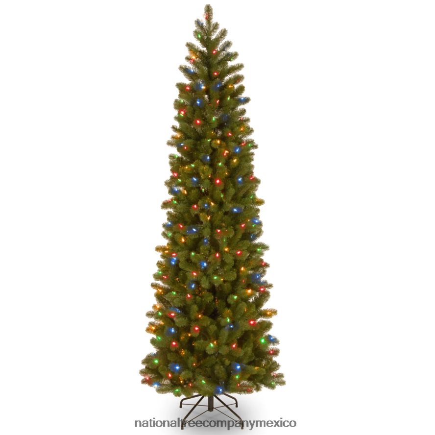 árboles | mx National Tree Company árbol de Navidad artificial delgado preiluminado 'feel real', verde, abeto douglas, luces LED de dos colores, incluye conector de alimentación y soporte, 7.5 pies 8J