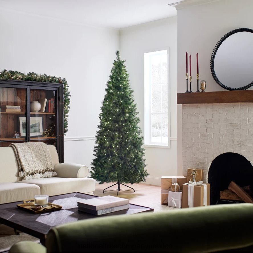 árboles | mx National Tree Company árbol de Navidad artificial delgado preiluminado, pino de Lehigh Valley, verde, luces blancas, incluye soporte, 7,5 pies 8JB84J121