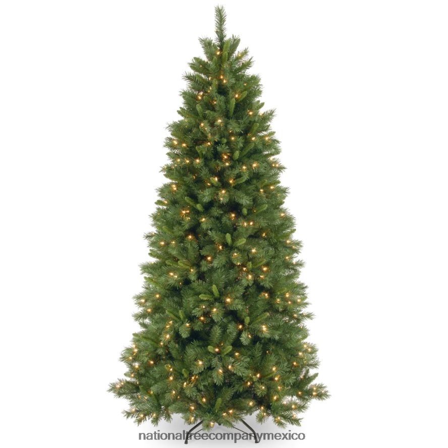 árboles | mx National Tree Company árbol de Navidad artificial delgado preiluminado, pino de Lehigh Valley, verde, luces blancas, incluye soporte, 7,5 pies 8JB84J121