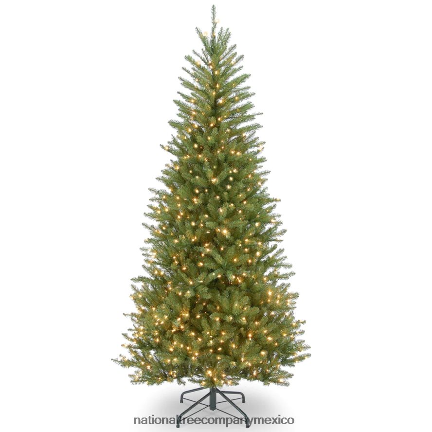 árboles | mx National Tree Company árbol de Navidad artificial delgado preiluminado, verde, abeto Dunhill, luces blancas, incluye soporte, 7.5 pies 8JB84J44