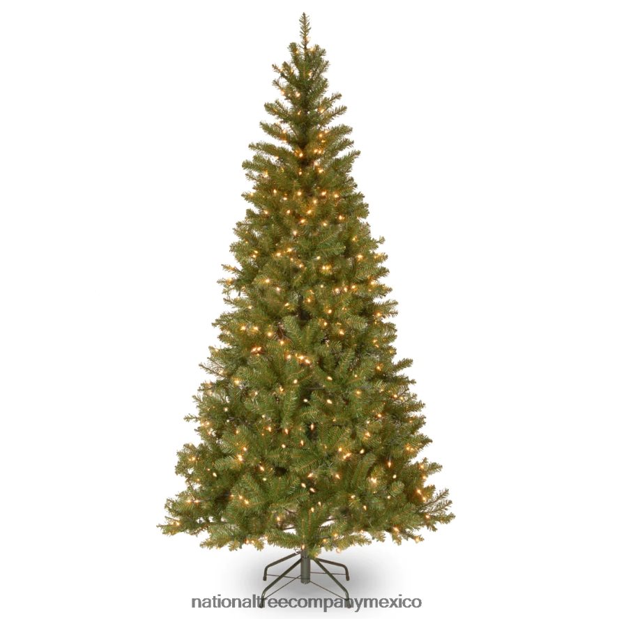 árboles | mx National Tree Company árbol de Navidad artificial delgado preiluminado, verde, abeto álamo temblón, luces blancas, incluye soporte, 7 pies 8JB84J179