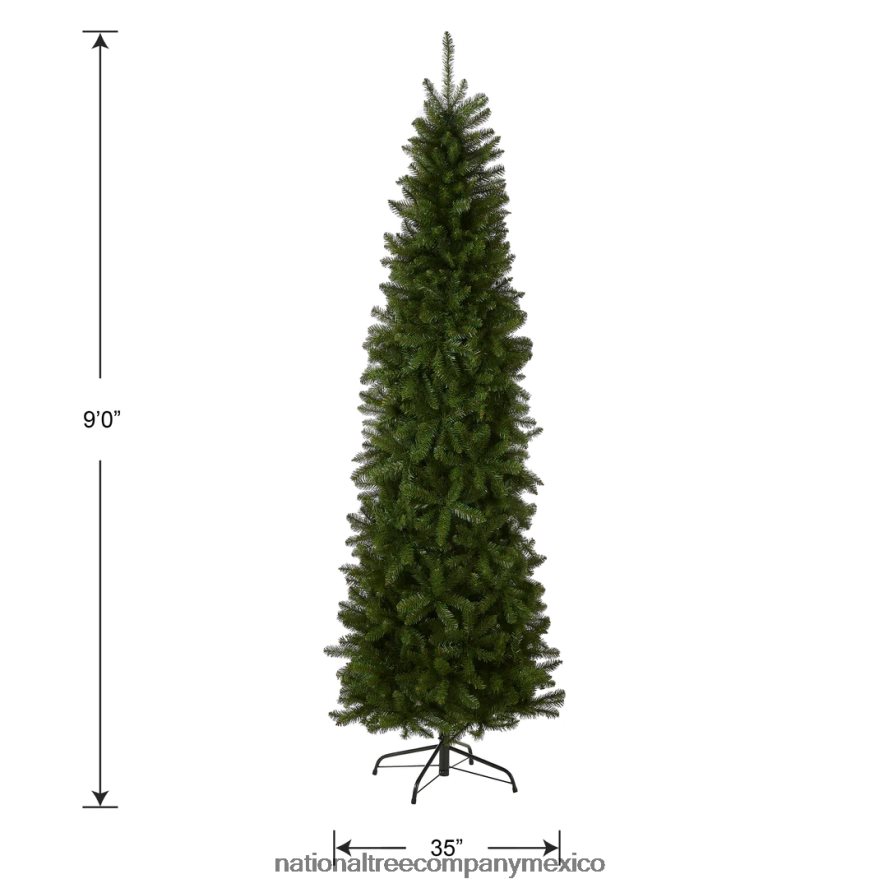 árboles | mx National Tree Company árbol de Navidad artificial delgado, verde, abeto Kingswood, incluye soporte, 9 pies 8JB84J118
