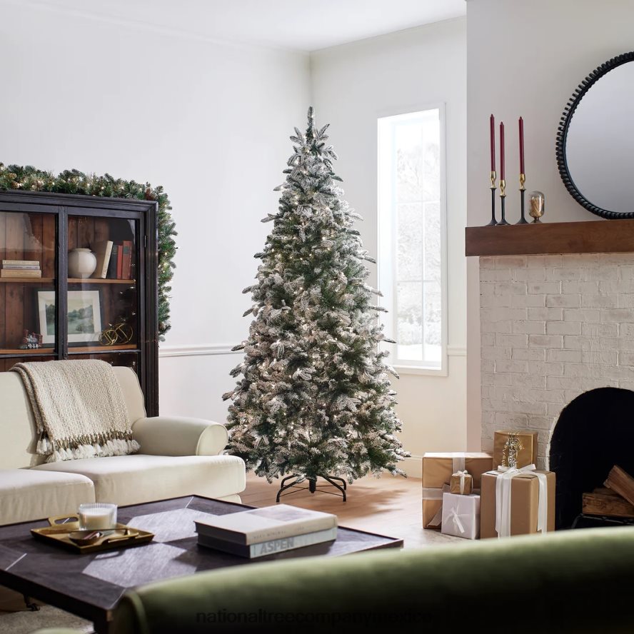 árboles | mx National Tree Company árbol de Navidad artificial preiluminado 'feel real', abeto Everest, luces verdes, blancas, incluye soporte, 7,5 pies 8JB84J128