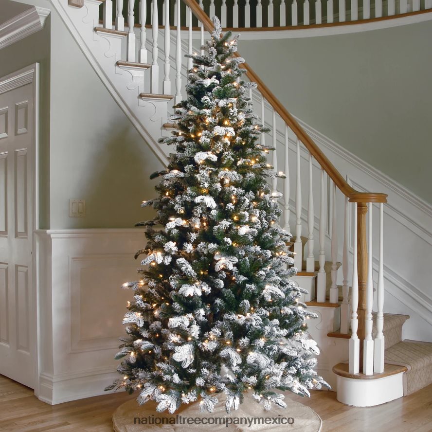 árboles | mx National Tree Company árbol de Navidad artificial preiluminado 'feel real', abeto Everest, luces verdes, blancas, incluye soporte, 7,5 pies 8JB84J128