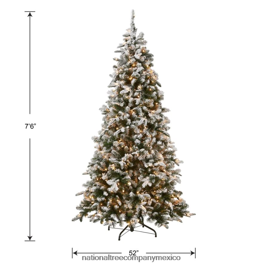 árboles | mx National Tree Company árbol de Navidad artificial preiluminado 'feel real', abeto Everest, luces verdes, blancas, incluye soporte, 7,5 pies 8JB84J128