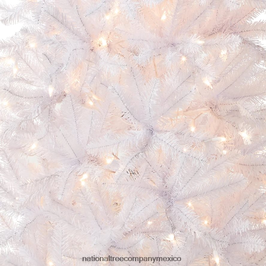 árboles | mx National Tree Company árbol de Navidad delgado artificial preiluminado, blanco, abeto Kingswood, luces blancas, incluye soporte, 7 pies 8JB84J134