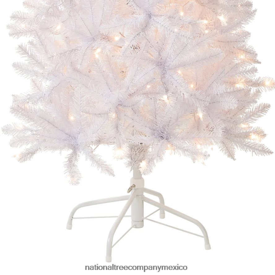árboles | mx National Tree Company árbol de Navidad delgado artificial preiluminado, blanco, abeto Kingswood, luces blancas, incluye soporte, 7 pies 8JB84J134