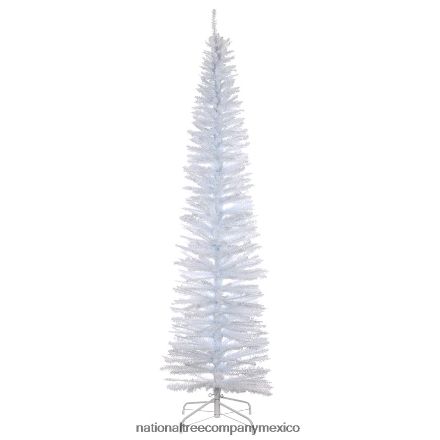 árboles | mx National Tree Company árbol de navidad artificial, oropel blanco, incluye soporte, 7 pies 8JB84J196