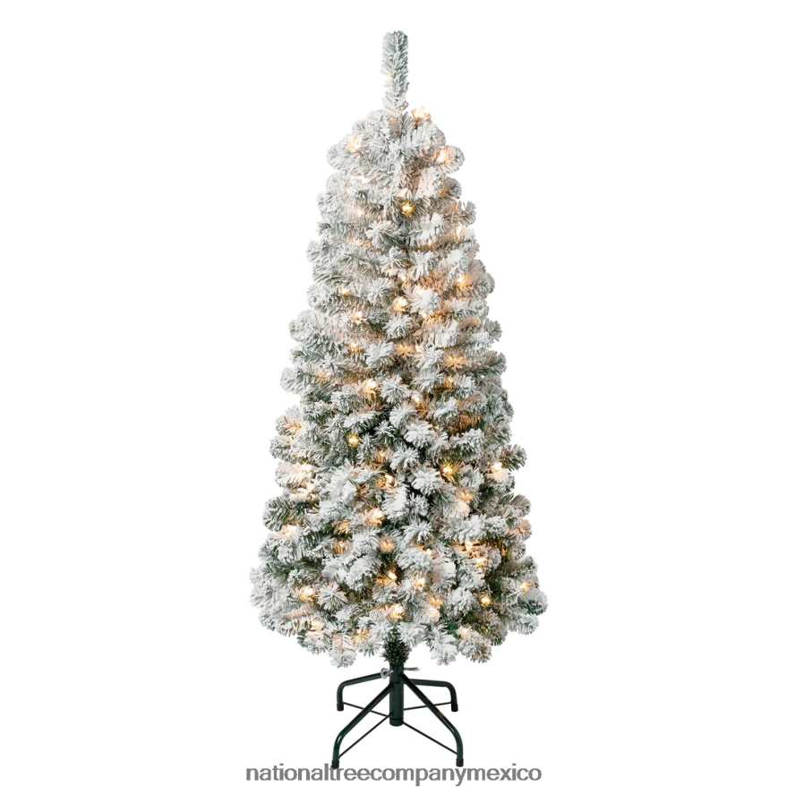 árboles | mx National Tree Company Árbol de Navidad mediano con diseño de acacia preiluminado de primeras tradiciones, luces incandescentes transparentes, enchufable, 4,5 pies 8JB84J219