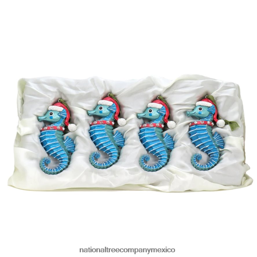 decoración | mx National Tree Company 4 piezas hgtv home collection adornos de caballito de mar verde azulado 8JB84J528
