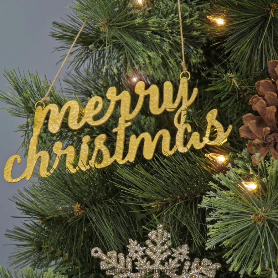 decoración | mx National Tree Company Juego de adornos de metal de Feliz Navidad de 9 