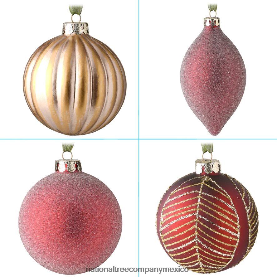 decoración | mx National Tree Company Juego de adornos para árbol de Navidad de 20 piezas, colección Viena Waltz 8JB84J526
