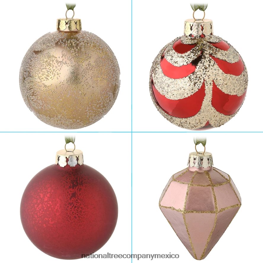 decoración | mx National Tree Company Juego de adornos para árbol de Navidad de 20 piezas, colección Viena Waltz 8JB84J526
