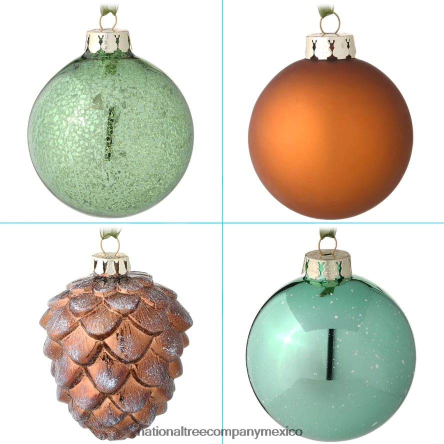 decoración | mx National Tree Company Juego de adornos para árbol de Navidad de 20 piezas, colección alpina 8JB84J586