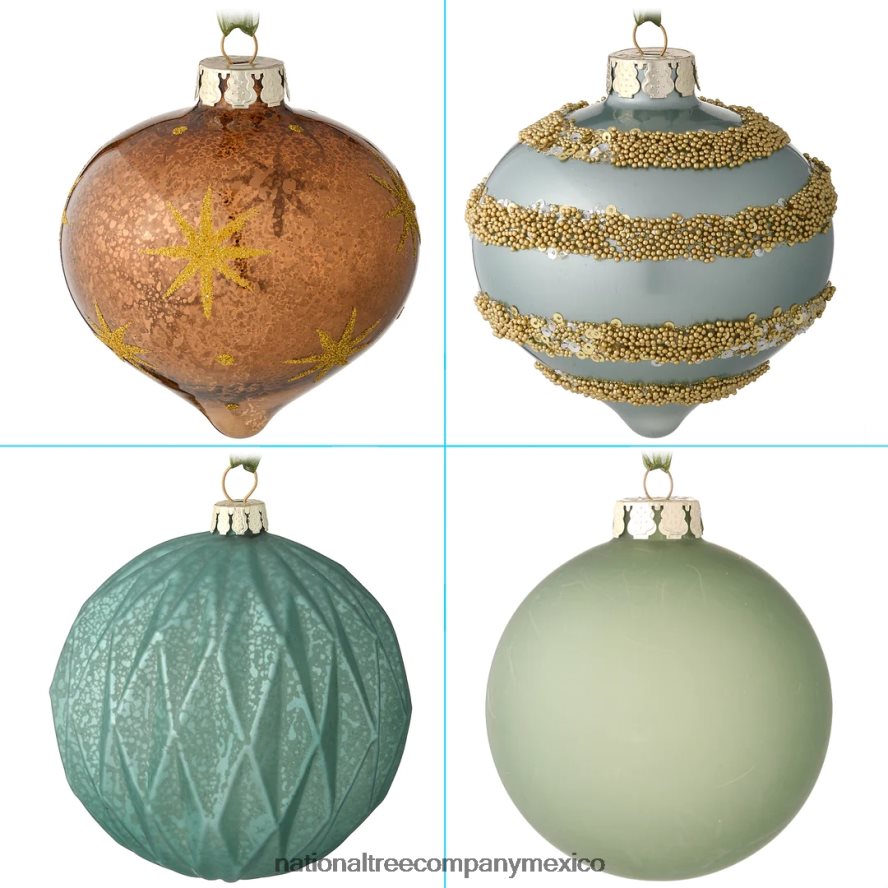 decoración | mx National Tree Company Juego de adornos para árbol de Navidad de 20 piezas, colección alpina 8JB84J586