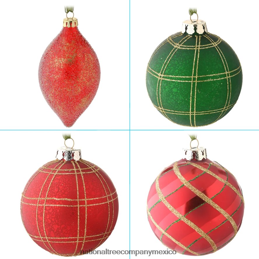 decoración | mx National Tree Company Juego de adornos para árbol de Navidad de 20 piezas, colección de casas rurales 8JB84J540