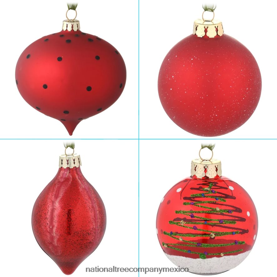 decoración | mx National Tree Company Juego de adornos para árbol de Navidad de 20 piezas, colección general de tiendas 8JB84J530