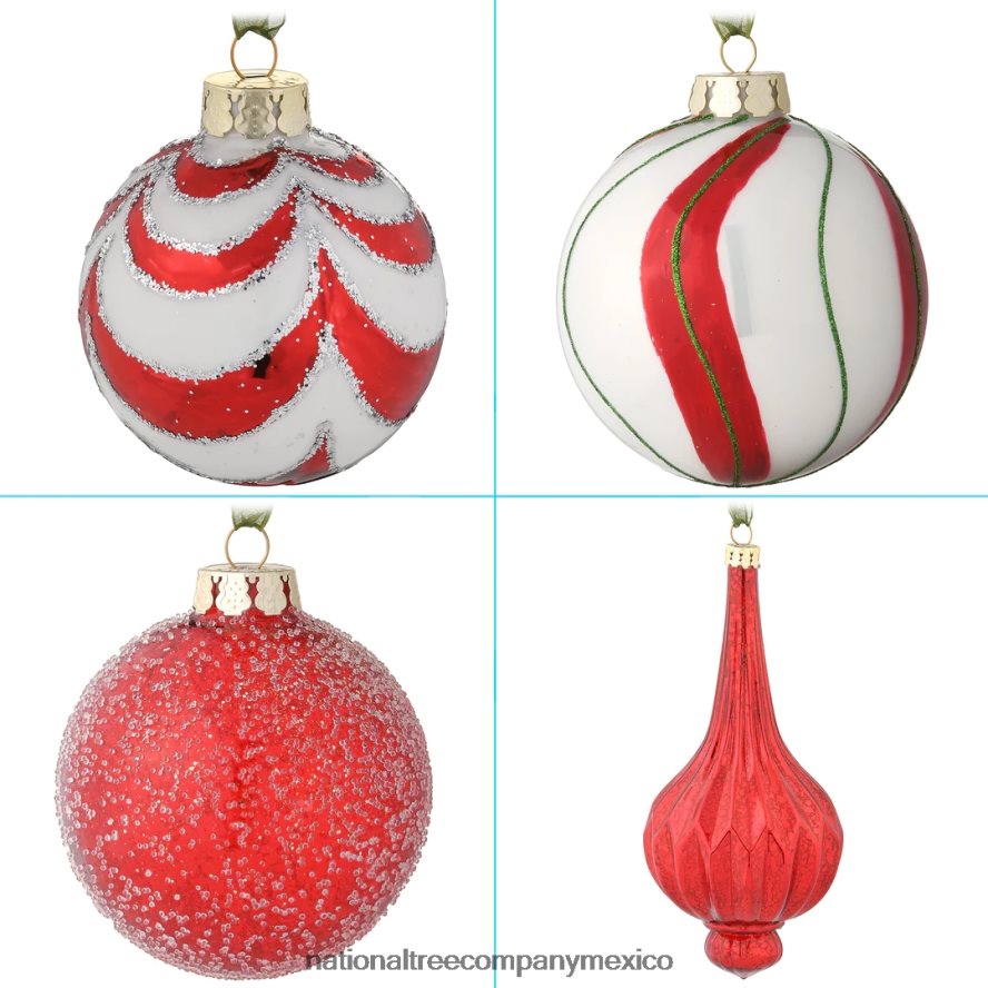 decoración | mx National Tree Company Juego de adornos para árbol de Navidad de 20 piezas, colección general de tiendas 8JB84J530