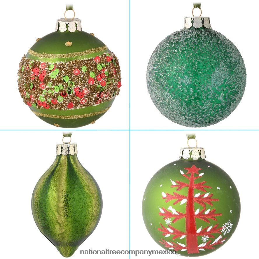 decoración | mx National Tree Company Juego de adornos para árbol de Navidad de 20 piezas, colección general de tiendas 8JB84J530