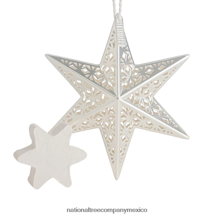 decoración | mx National Tree Company Adorno decorativo Scentsicles, estrella blanca de metal, abeto de invierno blanco con recambio 8JB84J548