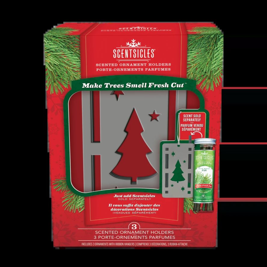 decoración | mx National Tree Company Aromas, trío de adornos, juego de 3, botella, palo de 6 piezas, abeto de invierno blanco. 8JB84J547