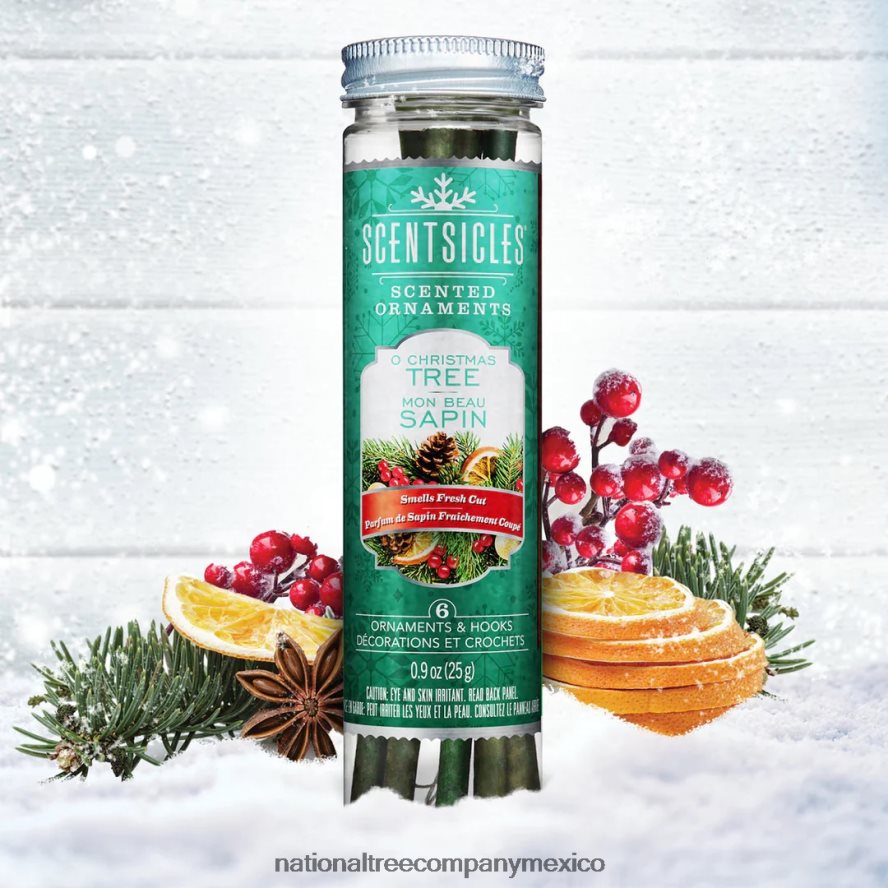 decoración | mx National Tree Company adornos perfumados, paquete de 2, botella de 6 quilates, árbol de Navidad, palitos de papel con fragancia 8JB84J542