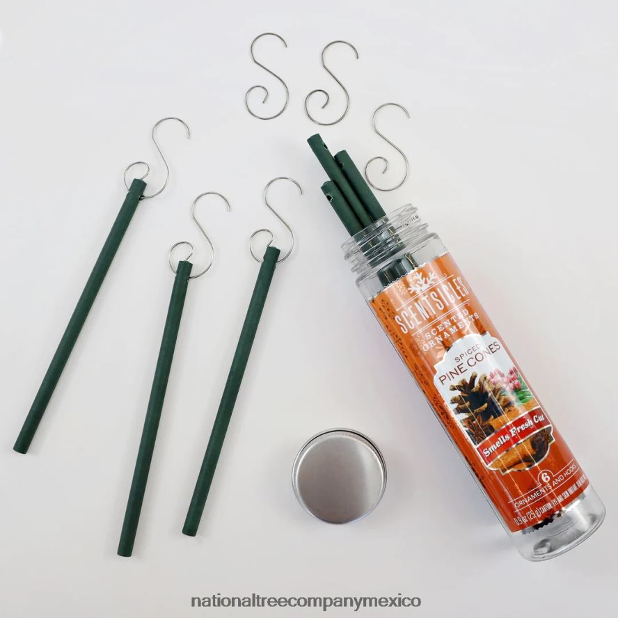 decoración | mx National Tree Company adornos perfumados, paquete de 2 botellas de 6 ct, piñas de pino especiadas, palitos de papel con fragancia 8JB84J544