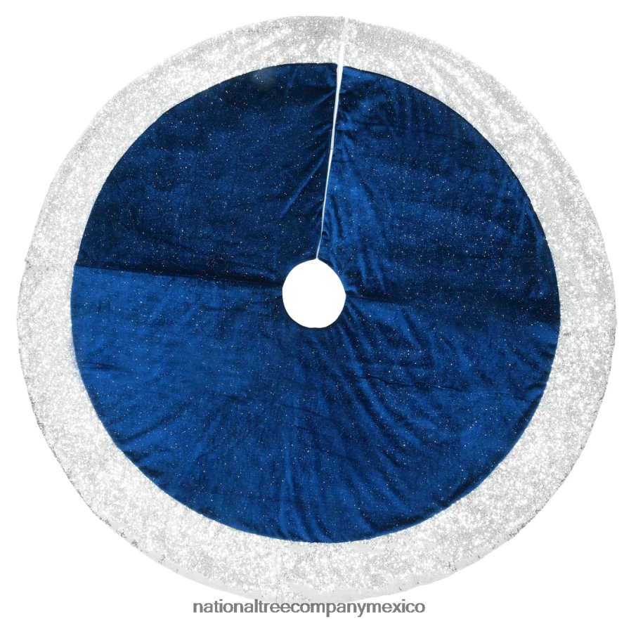 decoración | mx National Tree Company Falda de árbol azul marino y plateada de la colección Arctic Lights de 48" 8JB84J570