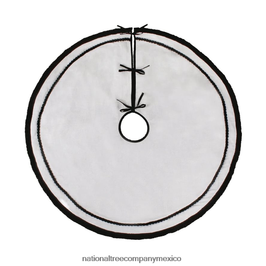 decoración | mx National Tree Company Falda de árbol blanca hgtv home collection de 52" con ribete negro 8JB84J572