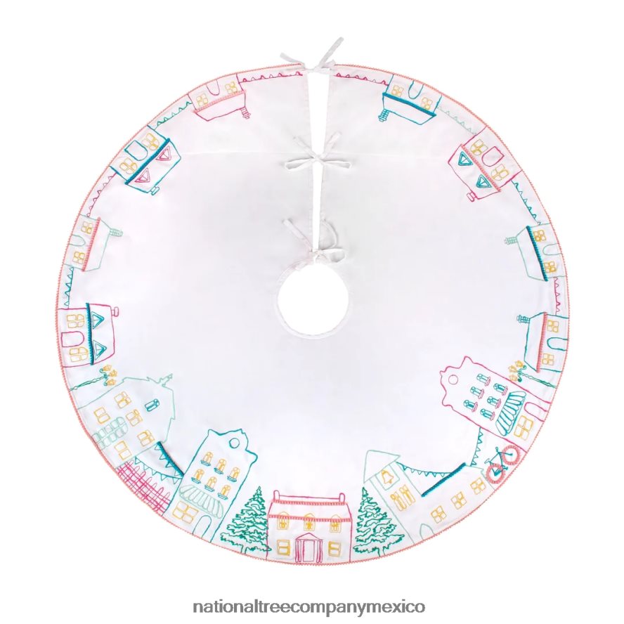 decoración | mx National Tree Company Falda de árbol con escena de pueblo de 52 "hgtv home collection 8JB84J575