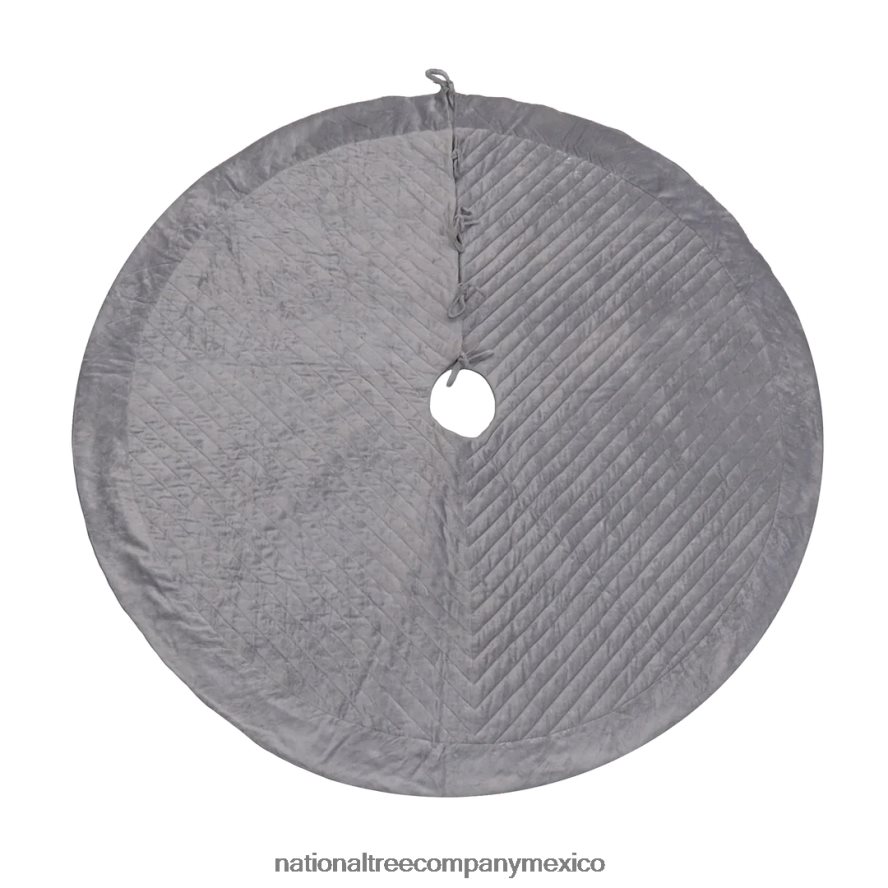 decoración | mx National Tree Company Falda de árbol de terciopelo acolchado hgtv home collection de 60", plateada 8JB84J576