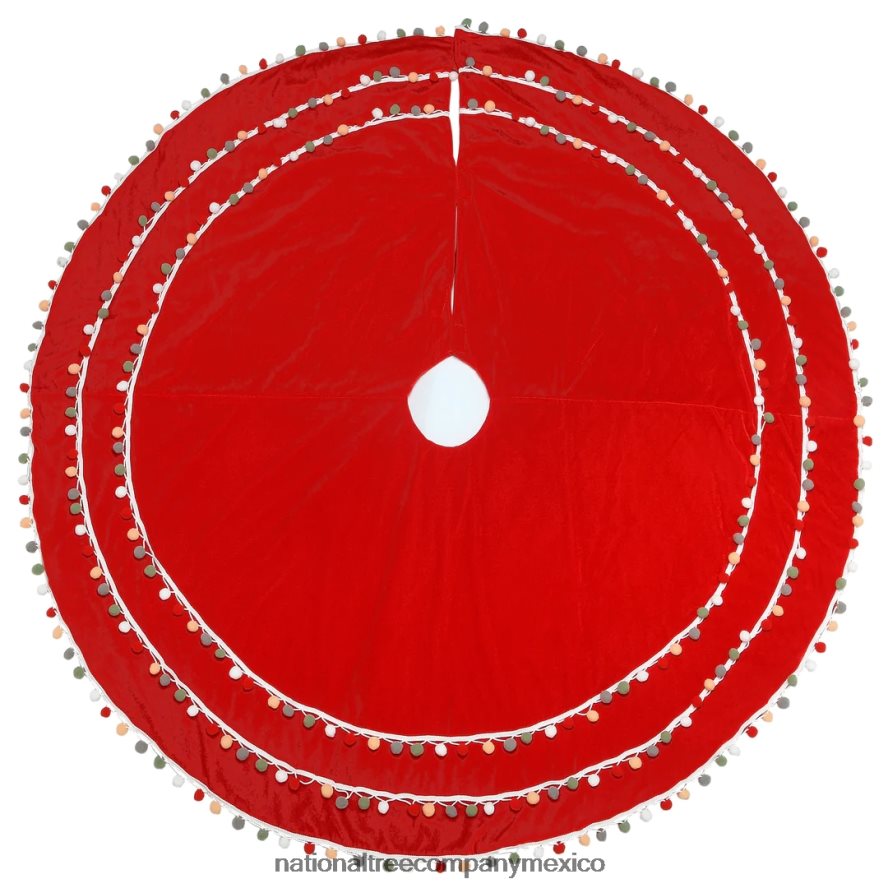 decoración | mx National Tree Company Falda de árbol de terciopelo rojo de colección general de tienda de 52" 8JB84J564