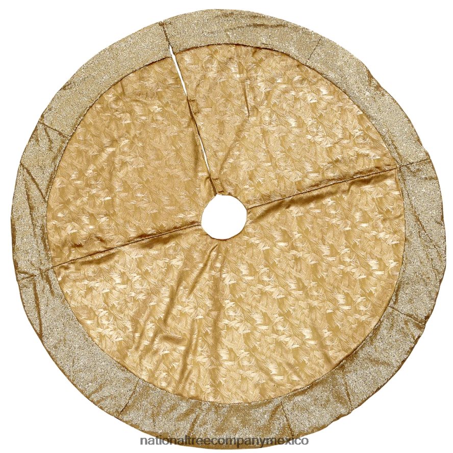 decoración | mx National Tree Company Falda de árbol dorada metálica de 52" de la colección Yuletide Glam 8JB84J552