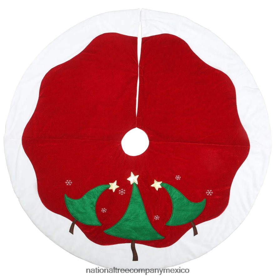 decoración | mx National Tree Company Falda de árbol roja y blanca de la colección general de tiendas de 52" 8JB84J567