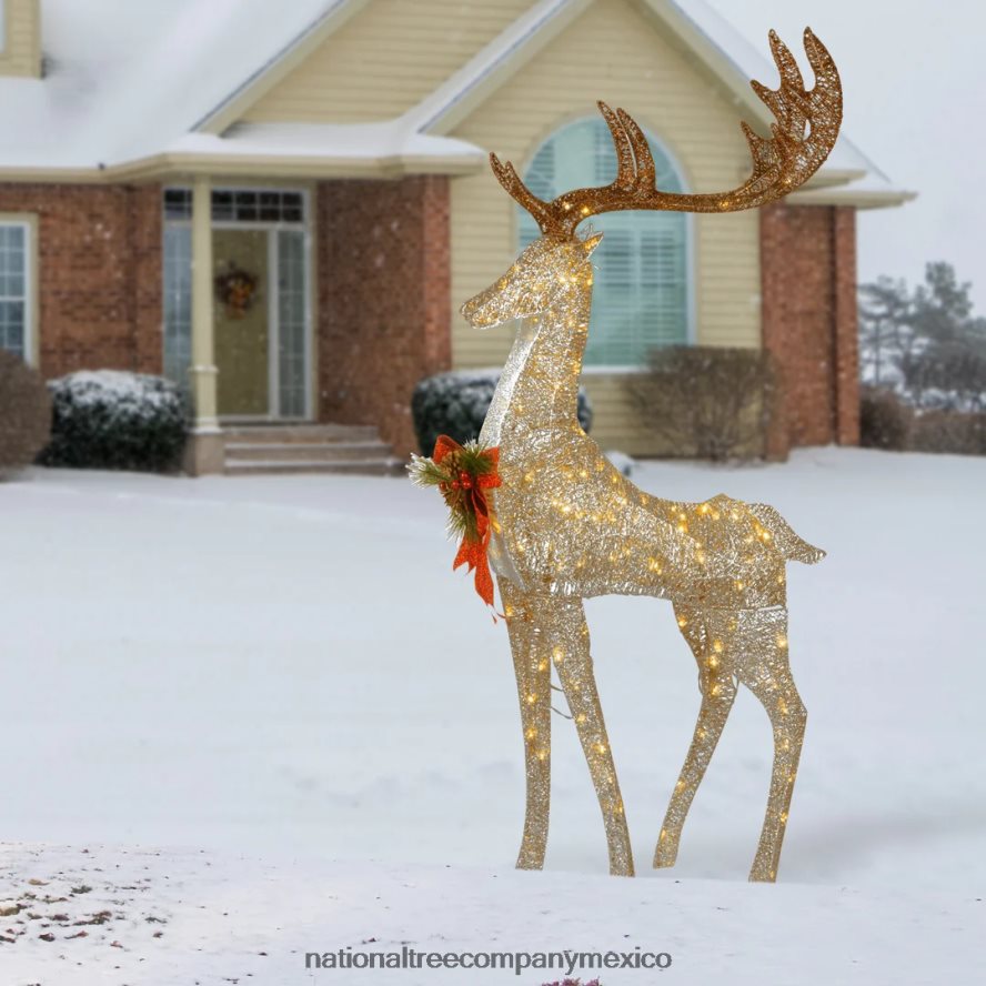 decoración | mx National Tree Company Buck de pie de champán de cristal preiluminado de 55