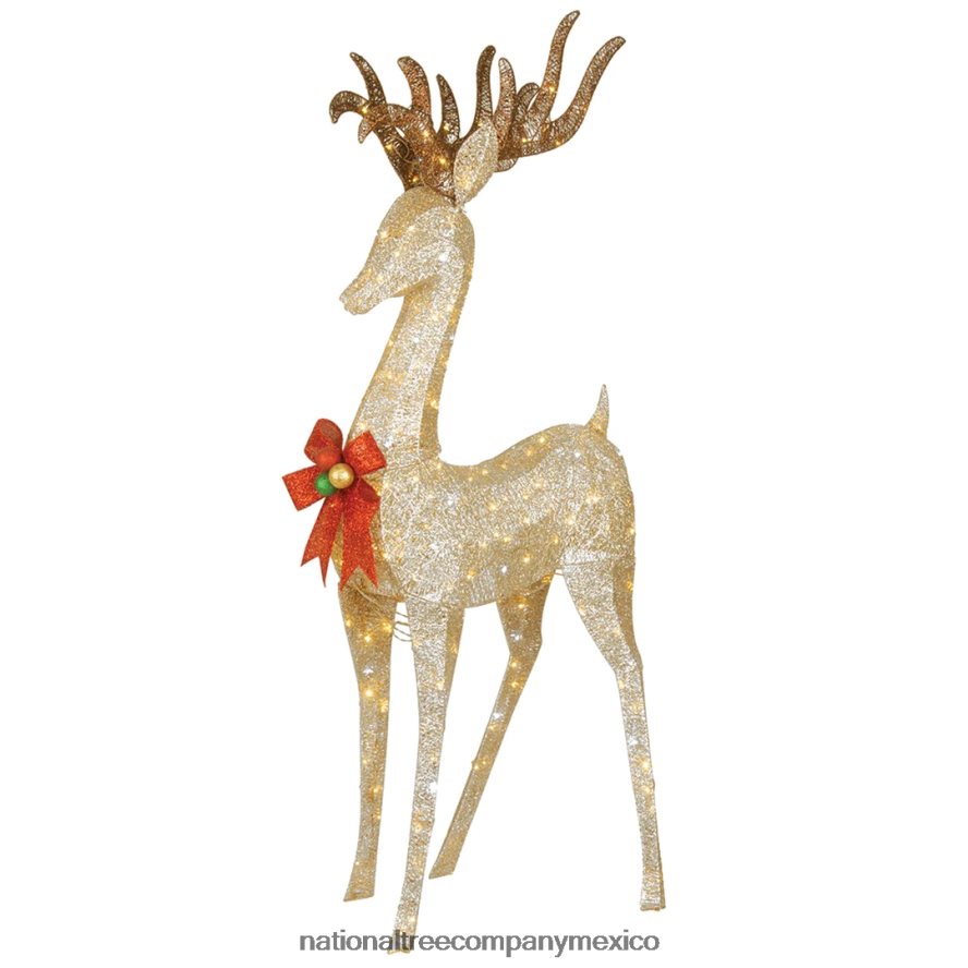 decoración | mx National Tree Company Buck de pie de champán de cristal preiluminado de 74" 8JB84J674