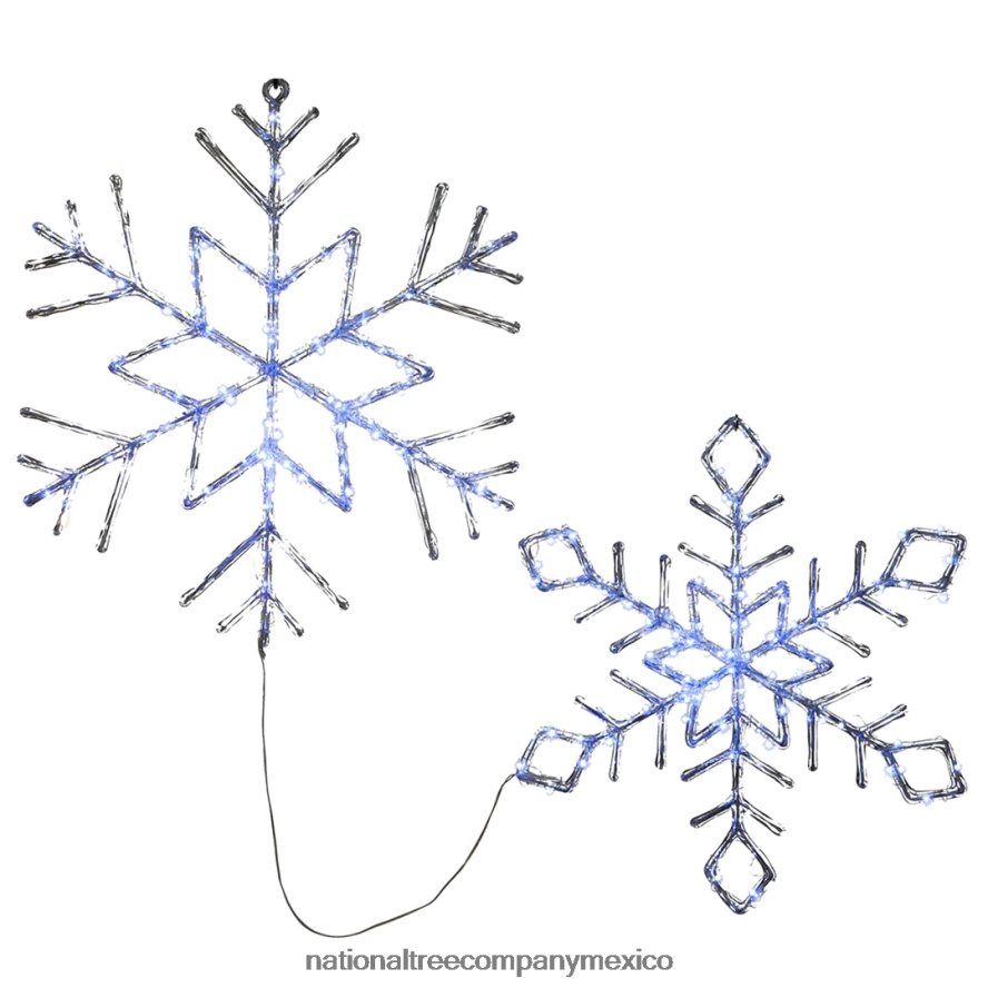 decoración | mx National Tree Company Copos de nieve de cristal de hielo con luz LED, juego de 2 8JB84J632