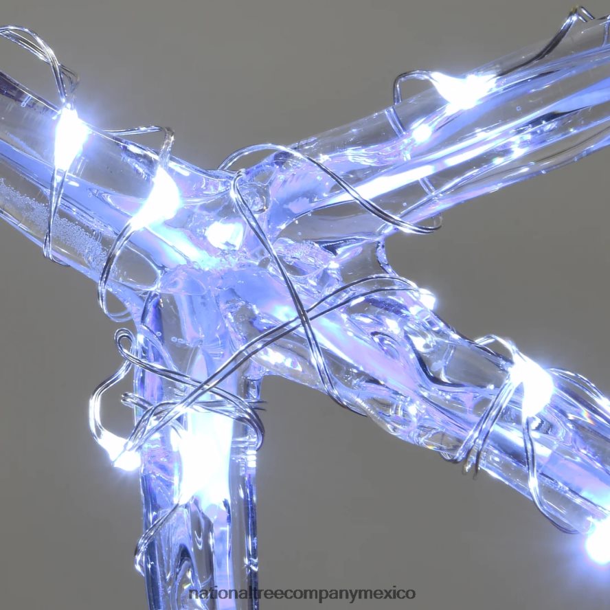 decoración | mx National Tree Company Copos de nieve de cristal de hielo con luz LED, juego de 2 8JB84J632