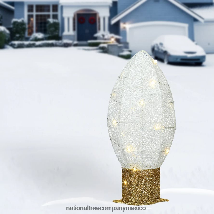 decoración | mx National Tree Company Decoración de bombilla navideña blanca preiluminada de 20
