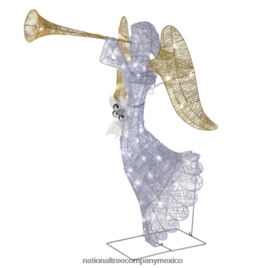 decoración | mx National Tree Company Decoración de ángel plateado de 48" con luces LED blancas 8JB84J668